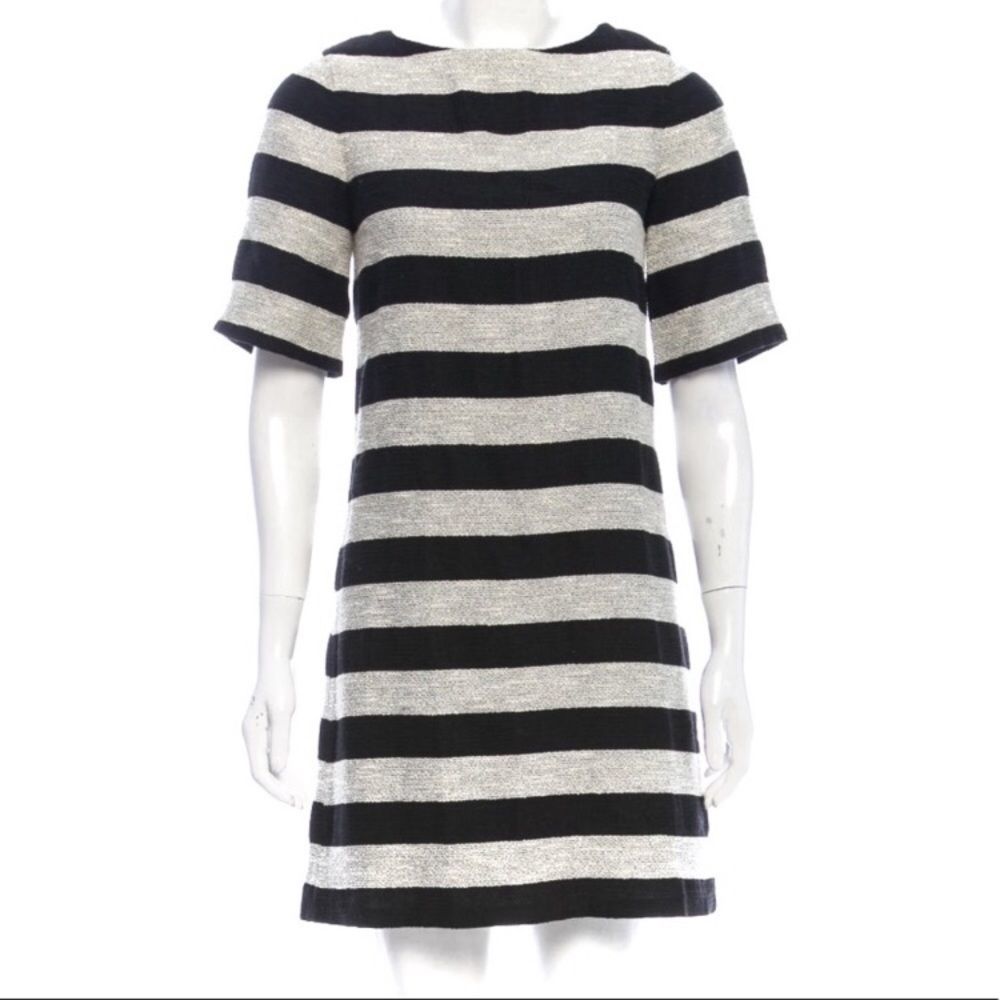 Alice + Olivia striped metallic short sleeve dress
